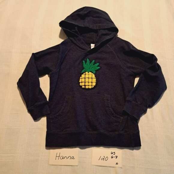 Hanna Andersson girls or boys size 120 or 6-7 pineapple hoodie, front pocket - Picture 1 of 6
